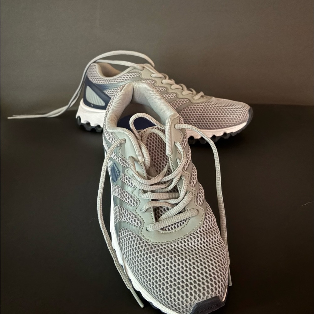 Gray and White Athletic Sneakers